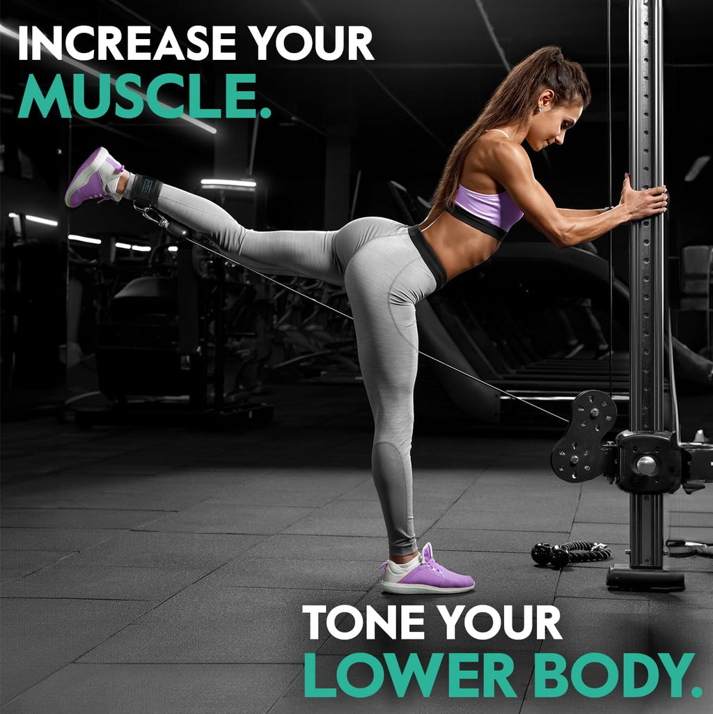 Ankle Strap for Cable Machine – Premium Padding and Comfort for Cable Exercise Machines, Cable Exercise Attachment for Home & Gym, Glute Workouts - Kickbacks, Leg Extensions, Hip Abductors