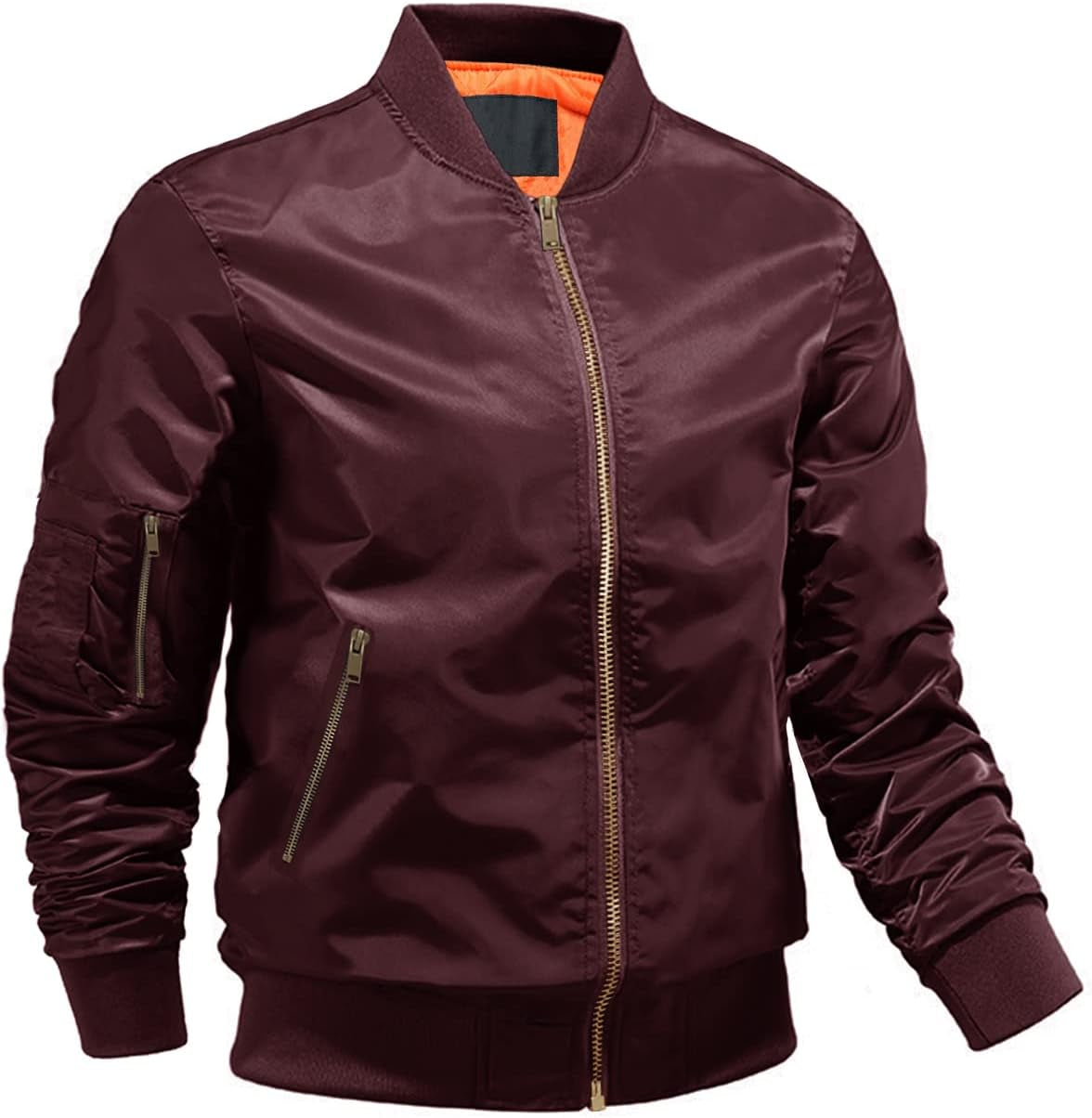 Men'S Lightweight Jacket Winter Warm up Jacket Thick Full Zip Jacket Coat Bomber Varsity Jacket Windbreaker