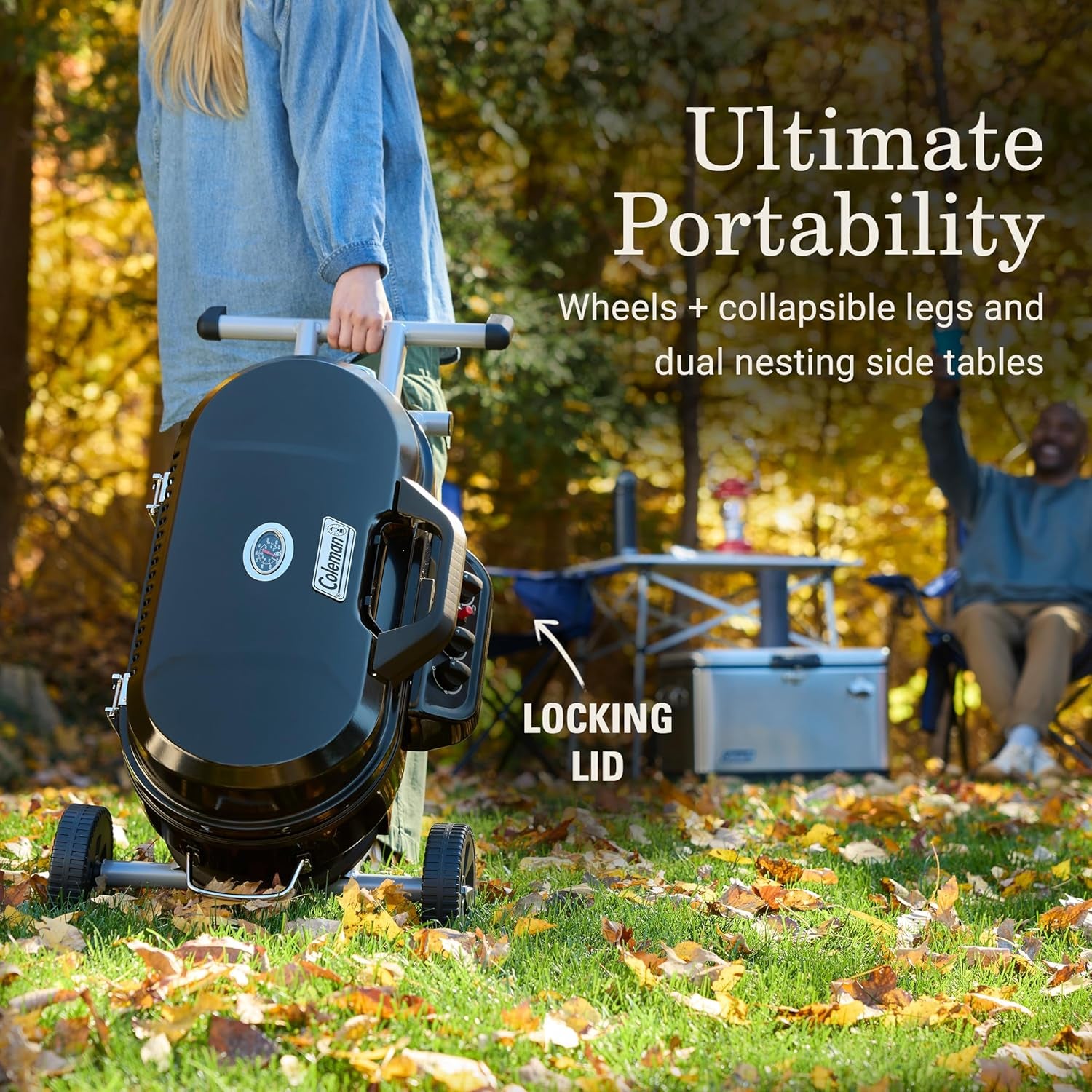 Roadtrip 285 Portable Stand-Up Propane Grill with 3 Adjustable Burners & Instastart Ignition, 20,000 Btus of Power for Outdoor Cooking, Camping, Tailgating, Grilling, Bbqs, & More